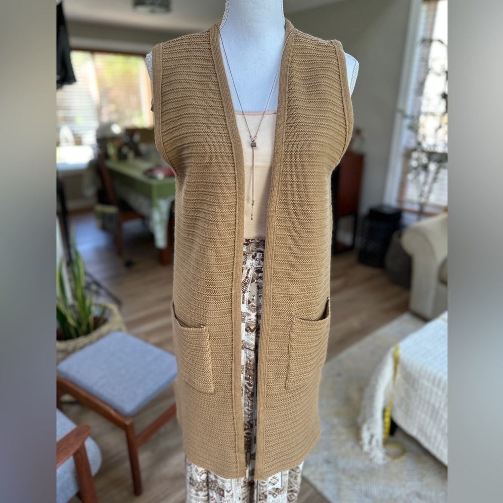 Vintage Boho Bonnie Lee Leroy long duster vest - Picture 2 of 7